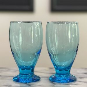 🦋2 Cristar Aqua 12oz Goblets Glasses🦋